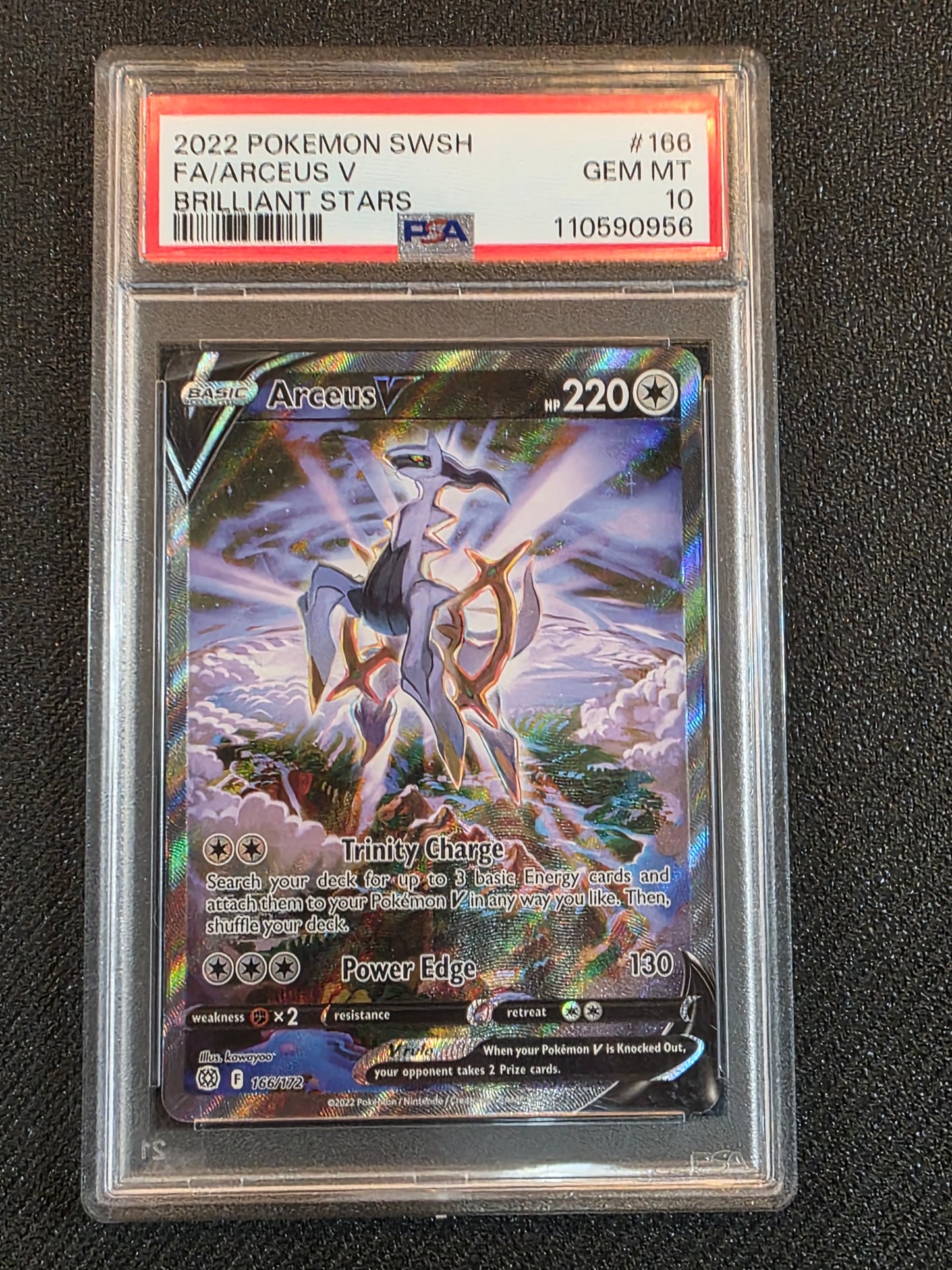 #166/172 Arceus V Brilliant Stars PSA 10