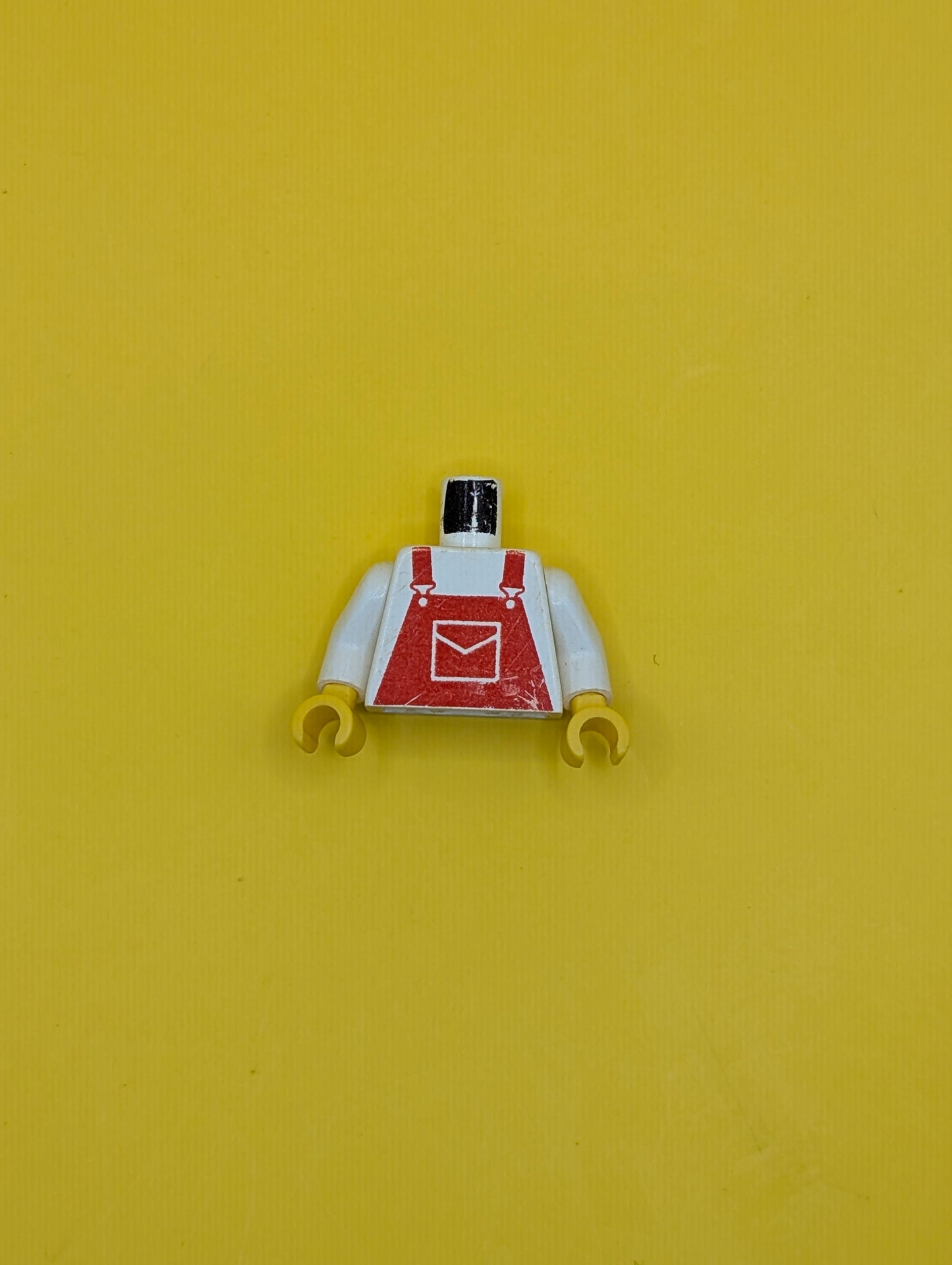 Torso Overalls Red with Pocket Pattern / White Arms / Yellow Hands 973pb0203c01 Lego