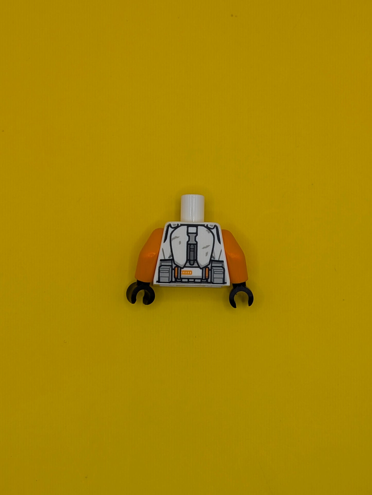 Torso SW Armor Clone Trooper Commander with Light Bluish Gray and Orange Markings and Belt with Boxes Pattern (Cody) / Orange Arms / Black Hands 973pb4851c01