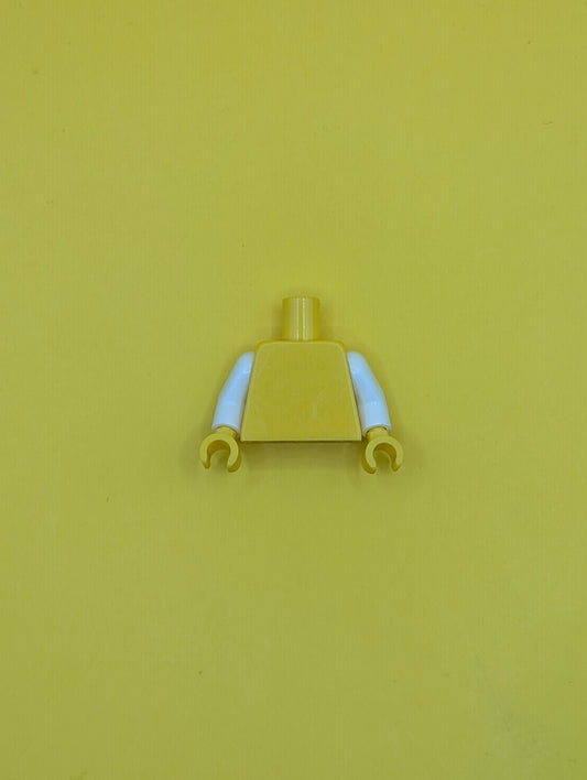 973c001 Torso Plain / White Arms / Yellow Hands Lego Part