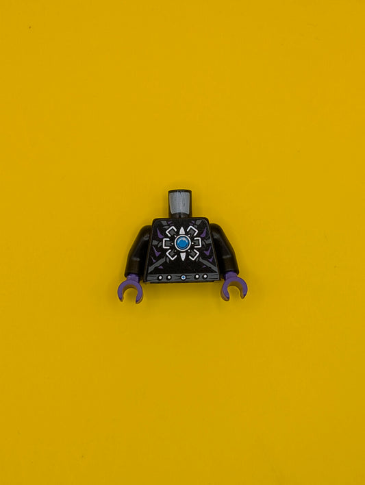 Torso Armor with Dark Bluish Gray Belts, Dots, Star and Blue Round Jewel (Chi) Pattern / Black Arms / Dark Purple Hands 973pb1362c01 Lego