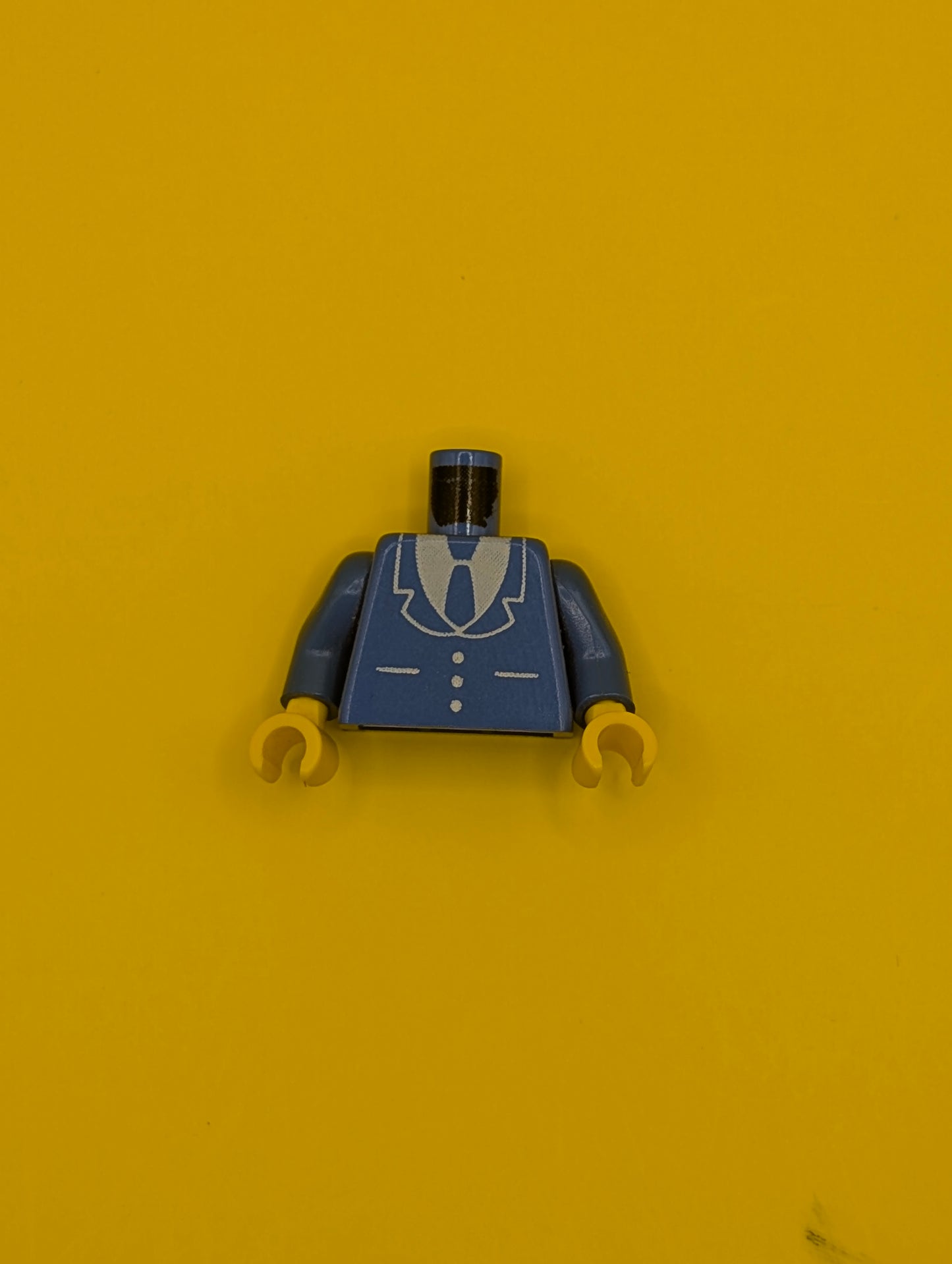 Torso Suit Jacket with Buttons and Pockets over White Shirt, Tie Pattern / Blue Arms / Yellow Hands 973p18c01 Lego