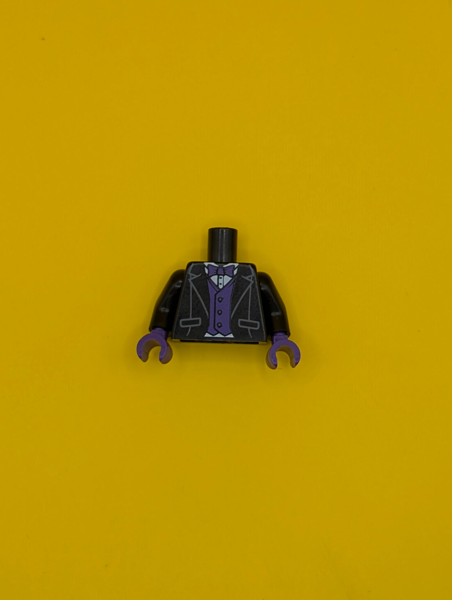 Torso Tuxedo Jacket, White Shirt, Dark Purple Bow Tie and Vest Pattern / Black Arms / Dark Purple Hands 973pb2580c01 Lego