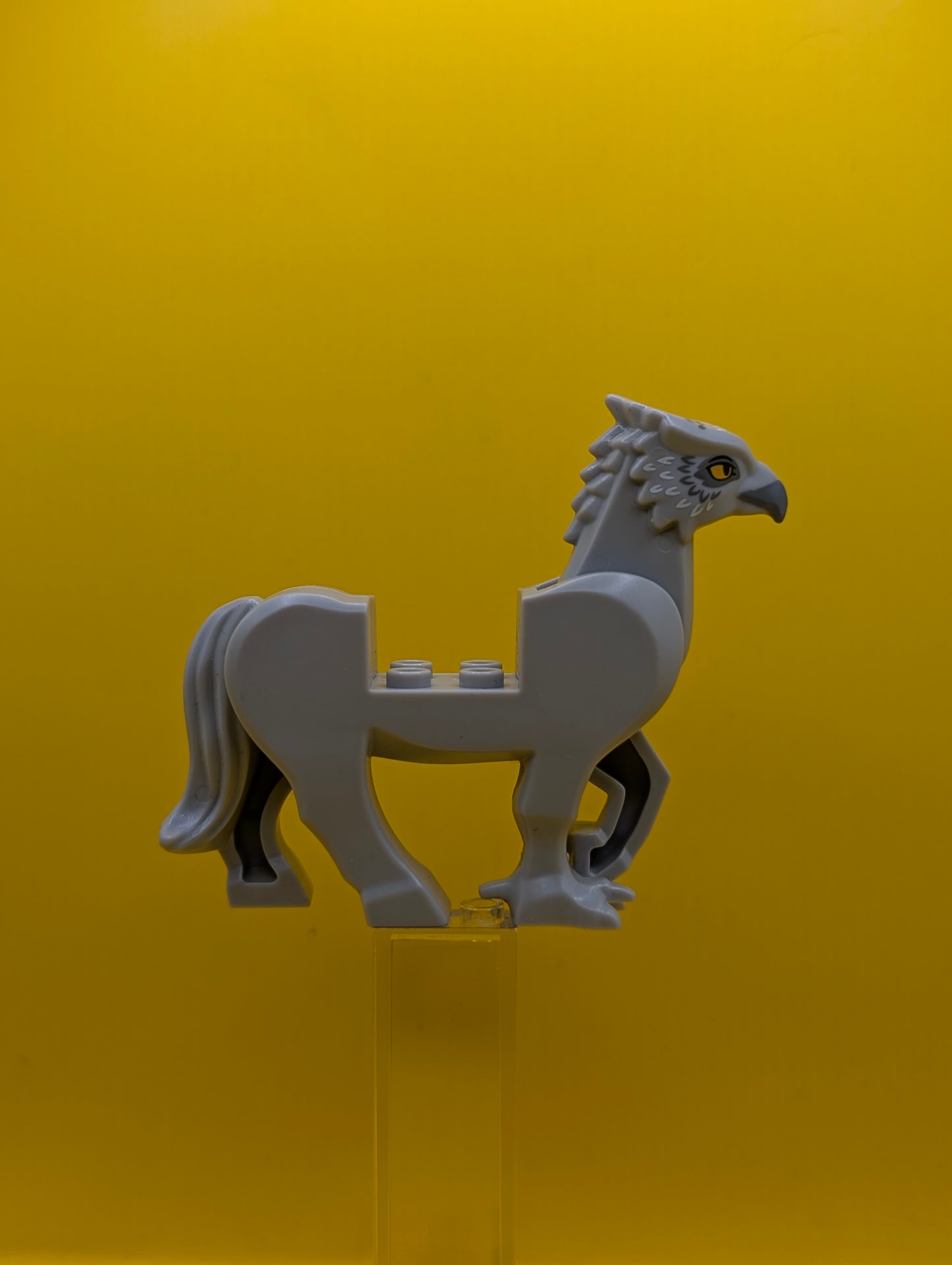 Hippogriff Body 50100c01pb01 with Dark Bluish Gray Beak and Eye Patches, White Feathers and Bright Light Orange Eyes Pattern Harry Potter Lego Minifigure