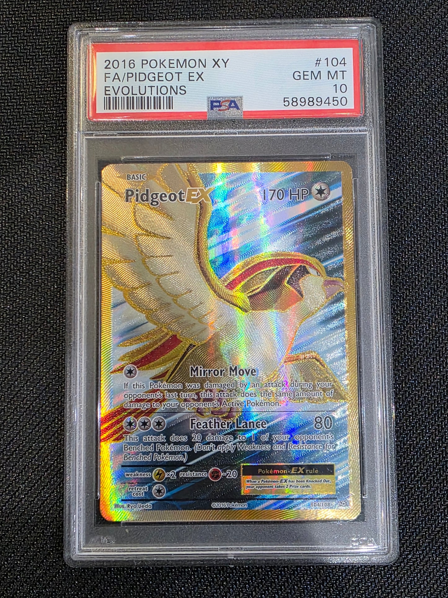 #104/108 Pidgeot EX Evolutions PSA 10