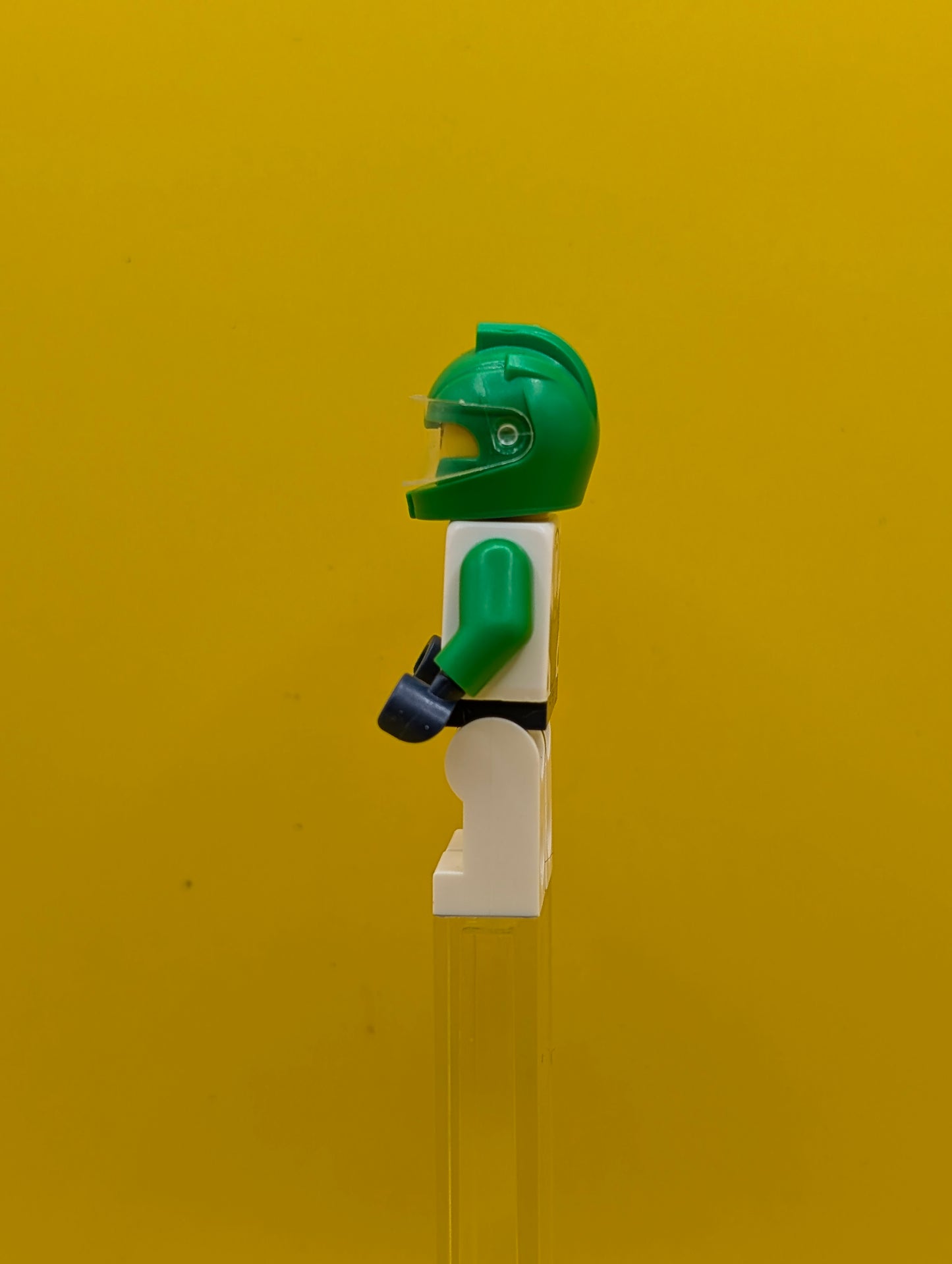 Astronaut cty1759 Female, White Spacesuit with Bright Green Arms, Bright Green Helmet, Trans-Clear Visor City Lego Minifigure