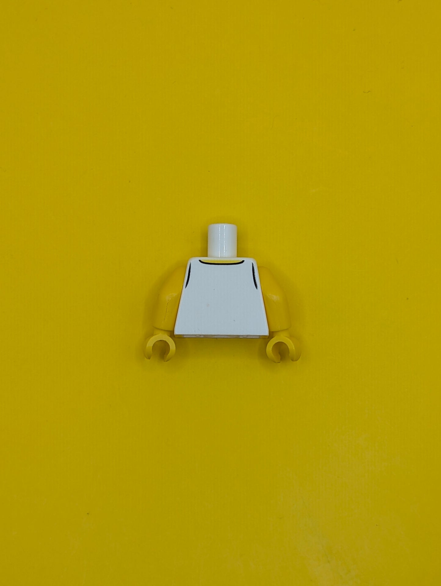 973pb3572c01 Torso Tank Top with Dark Azure Sailboat with Bright Pink and White Stripes in Circle, Yellow Neck Pattern / Yellow Arms / Yellow Hands Lego Part