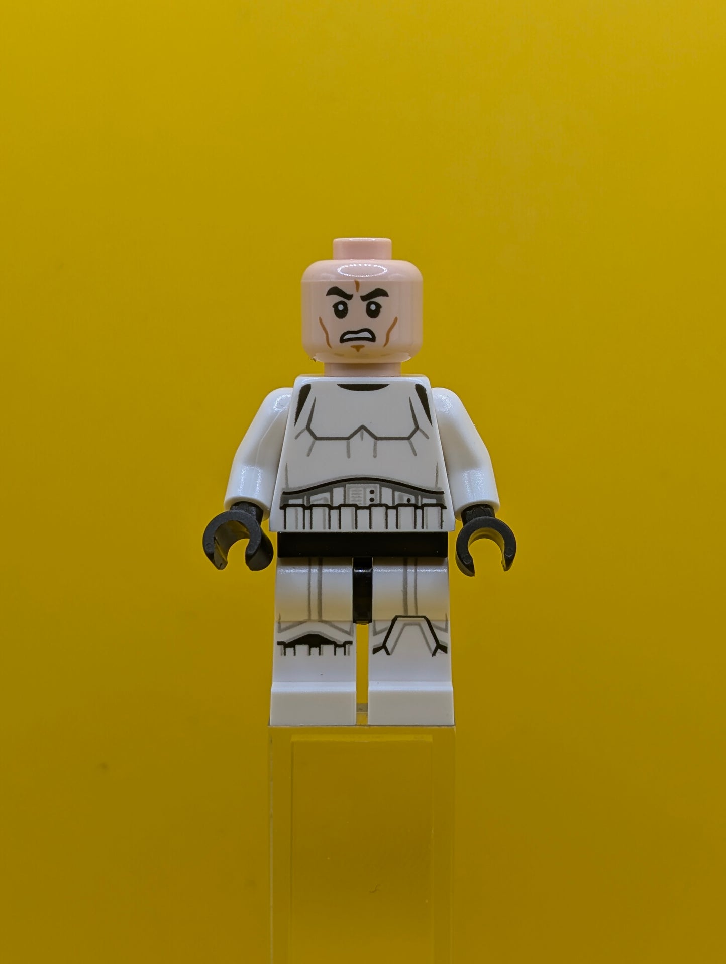 Imperial Stormtrooper sw0997a Male, Dual Molded Helmet with Black Panels on Back, Light Nougat Head, Scowl Star Wars Lego Minifigure