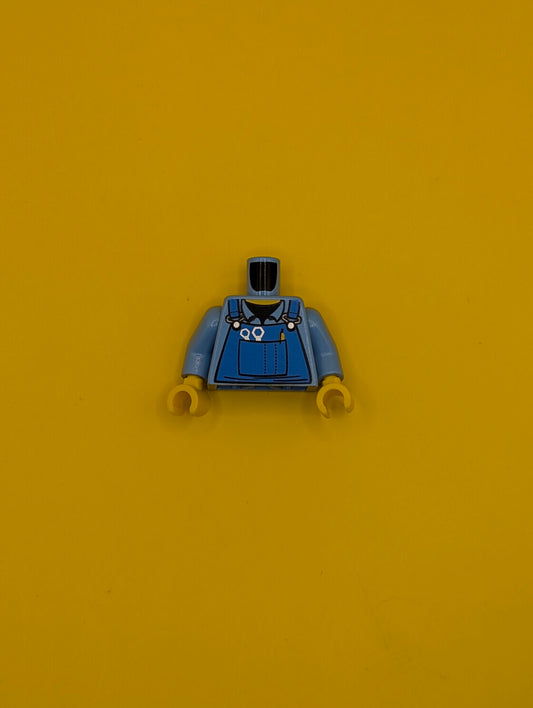 Torso Mechanic Overalls with Silver Wrenches and Fasteners, Yellow Pen, and Black Undershirt Pattern / Medium Blue Arms / Yellow Hands 973pb0410c01 Lego