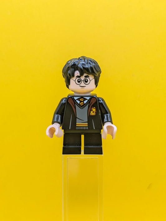 Harry Potter hp314 Gryffindor Robe Open, Black Short Legs, Grin / Scared Head Harry Potter Lego Minifigure