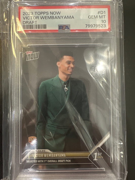Victor Wembanyama D1 2023 Topps Now Draft PSA 10