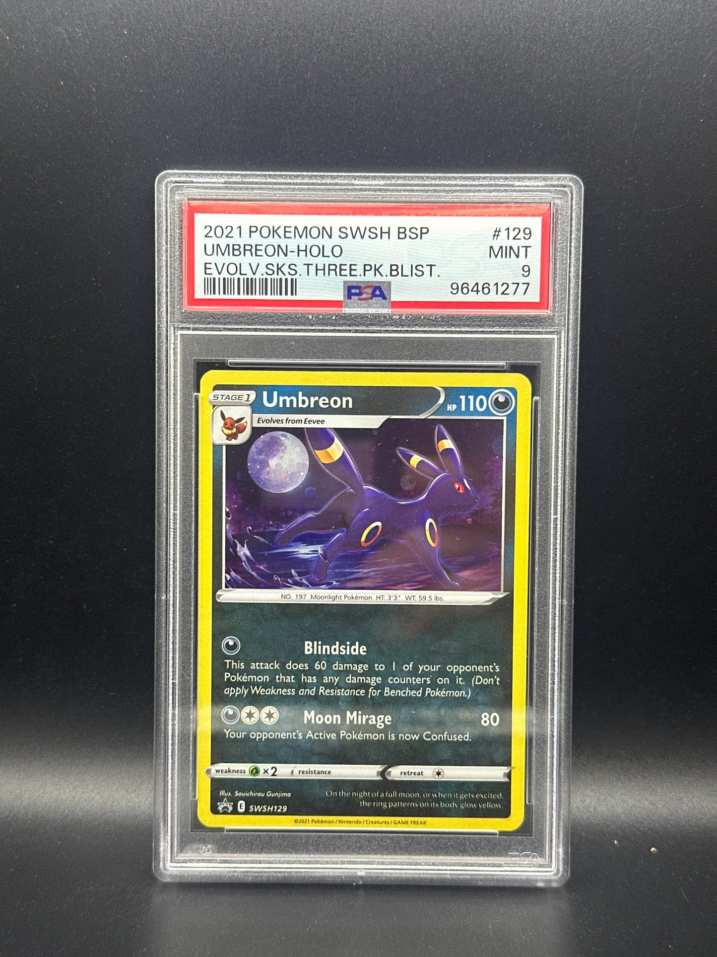 Umbreon SWSH129 Evolving Skies PSA 9