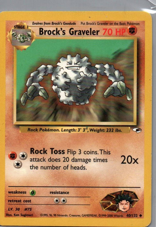 #040/132 Brock's Graveler Gym Heroes Uncommon tcg