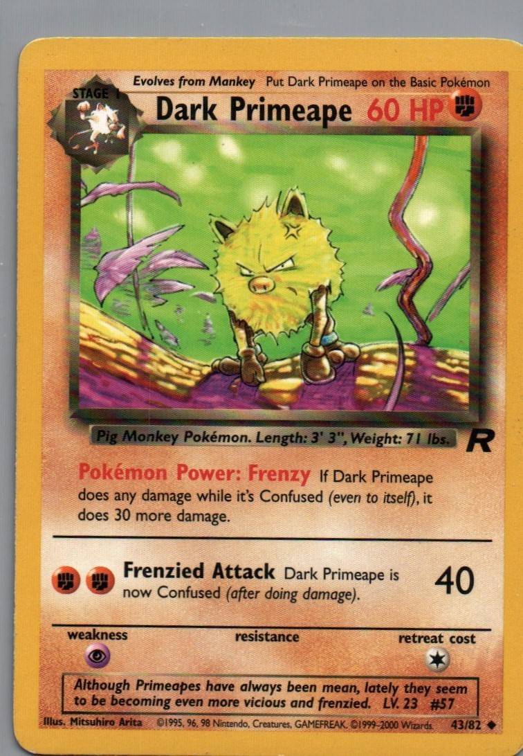 #43/82 Dark Primeape Team Rocket Uncommon tcg