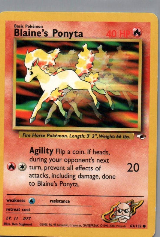 #063/132 Blaine's Ponyta Gym Heroes Common tcg