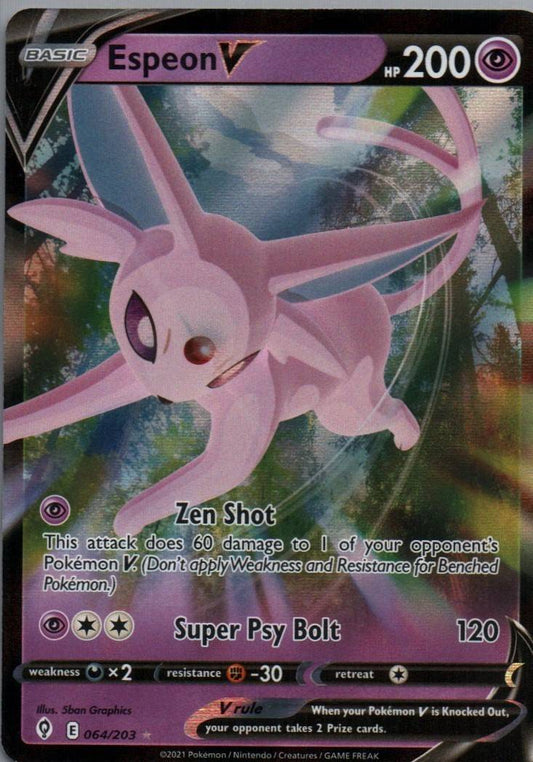 #064/203 Espeon V SWSH07: Evolving Skies Ultra Rare tcg
