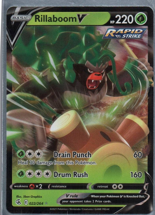 #022/264 Rillaboom V SWSH08: Fusion Strike Ultra Rare tcg