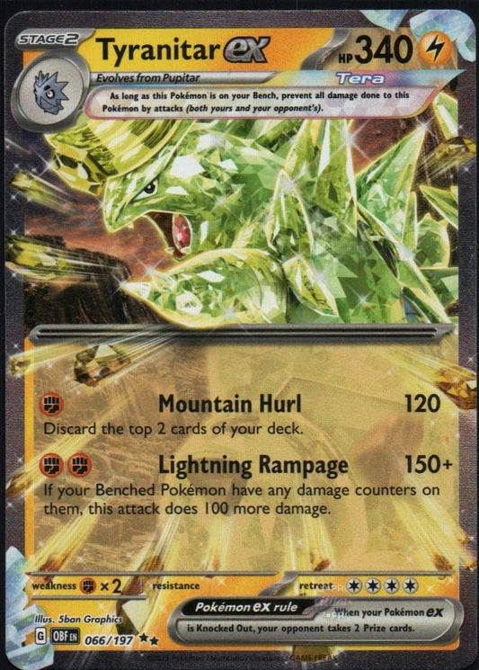 #066/197 Tyranitar ex SV03: Obsidian Flames tcg