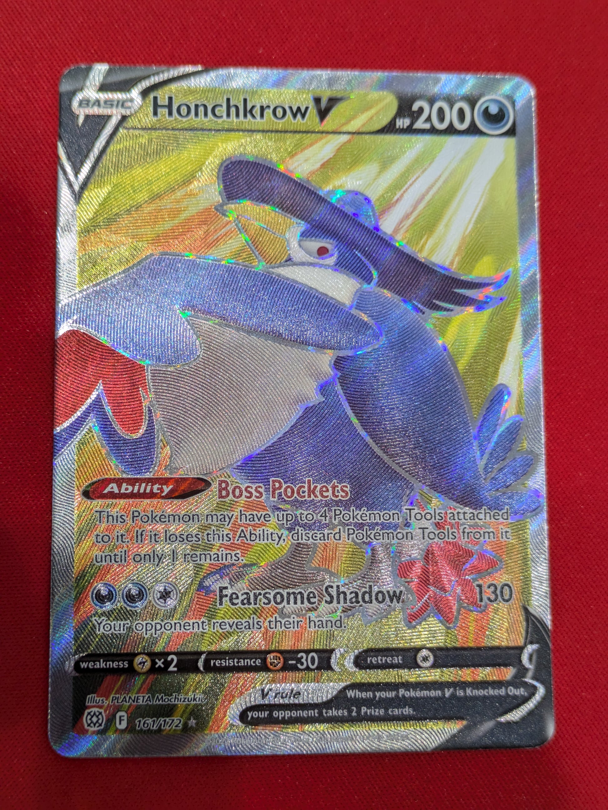 #161/172 Honchkrow V (Full Art) SWSH09: Brilliant Stars