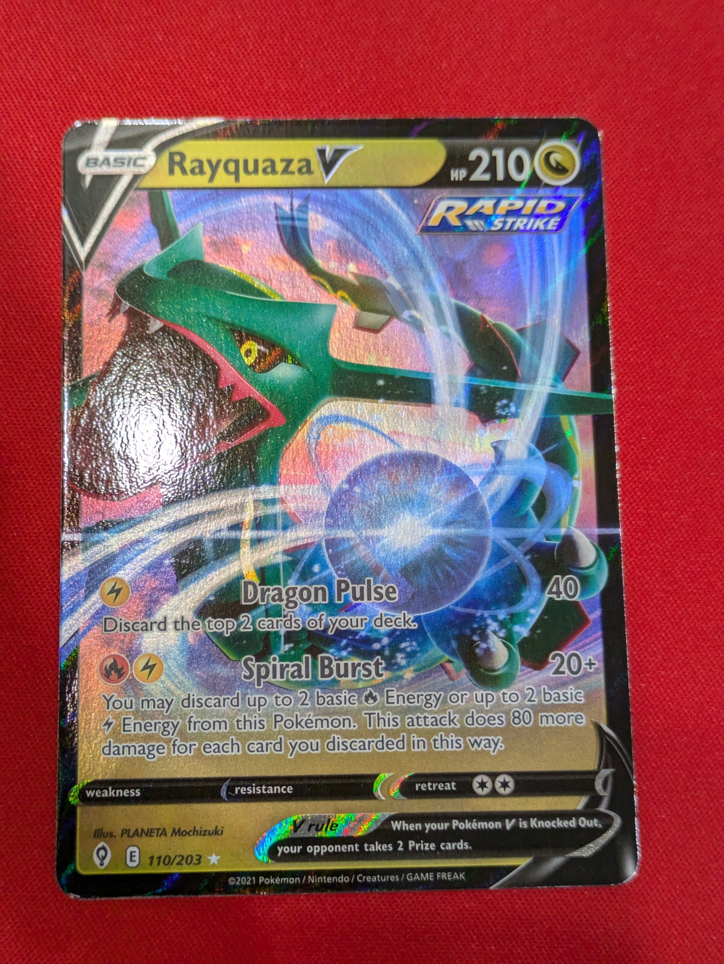 #110/203 Rayquaza V SWSH07: Evolving Skies