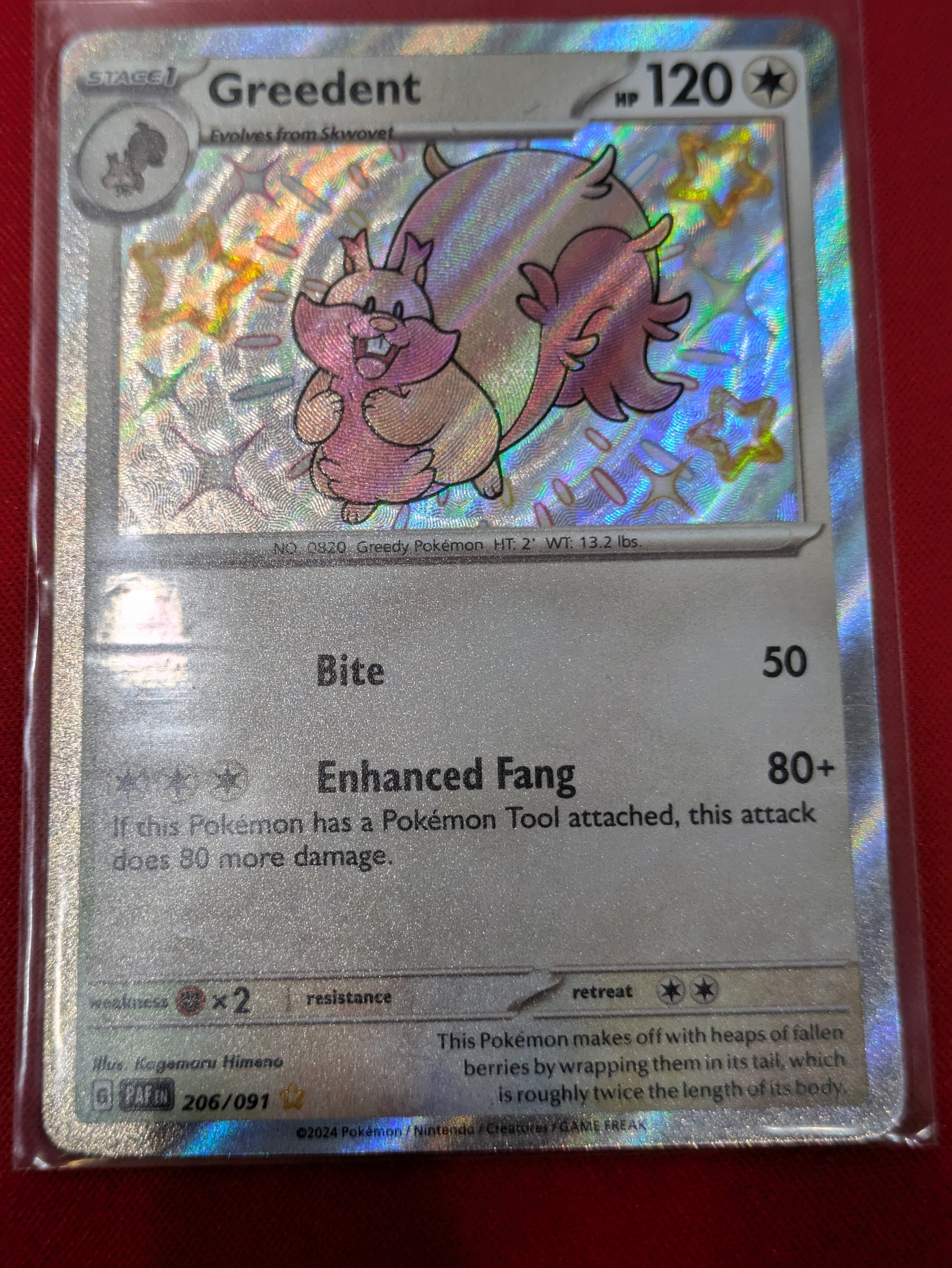 #206/091 Greedent SV: Paldean Fates