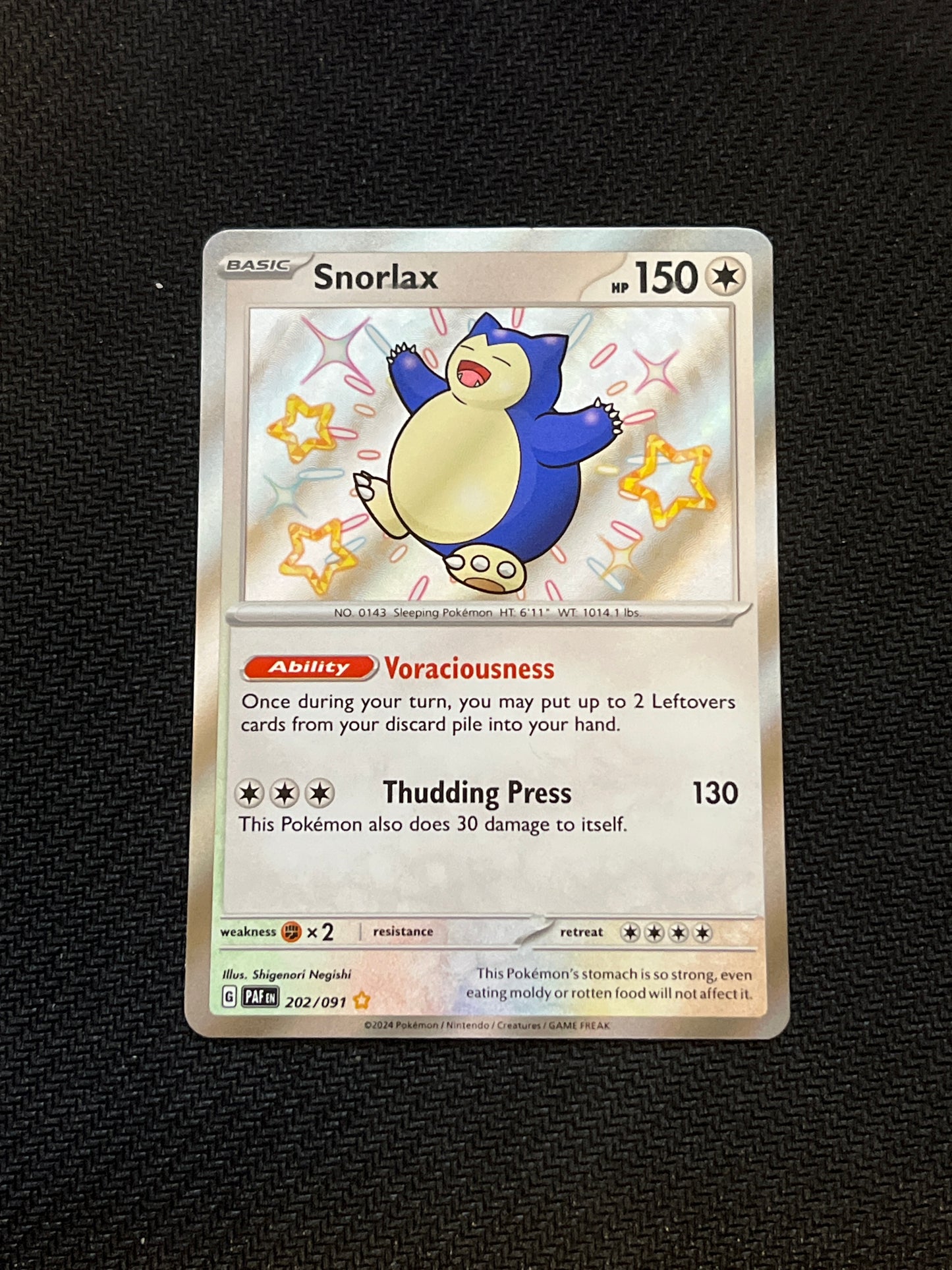 202/091 Snorlax (Baby Shiny) Paldean Fates