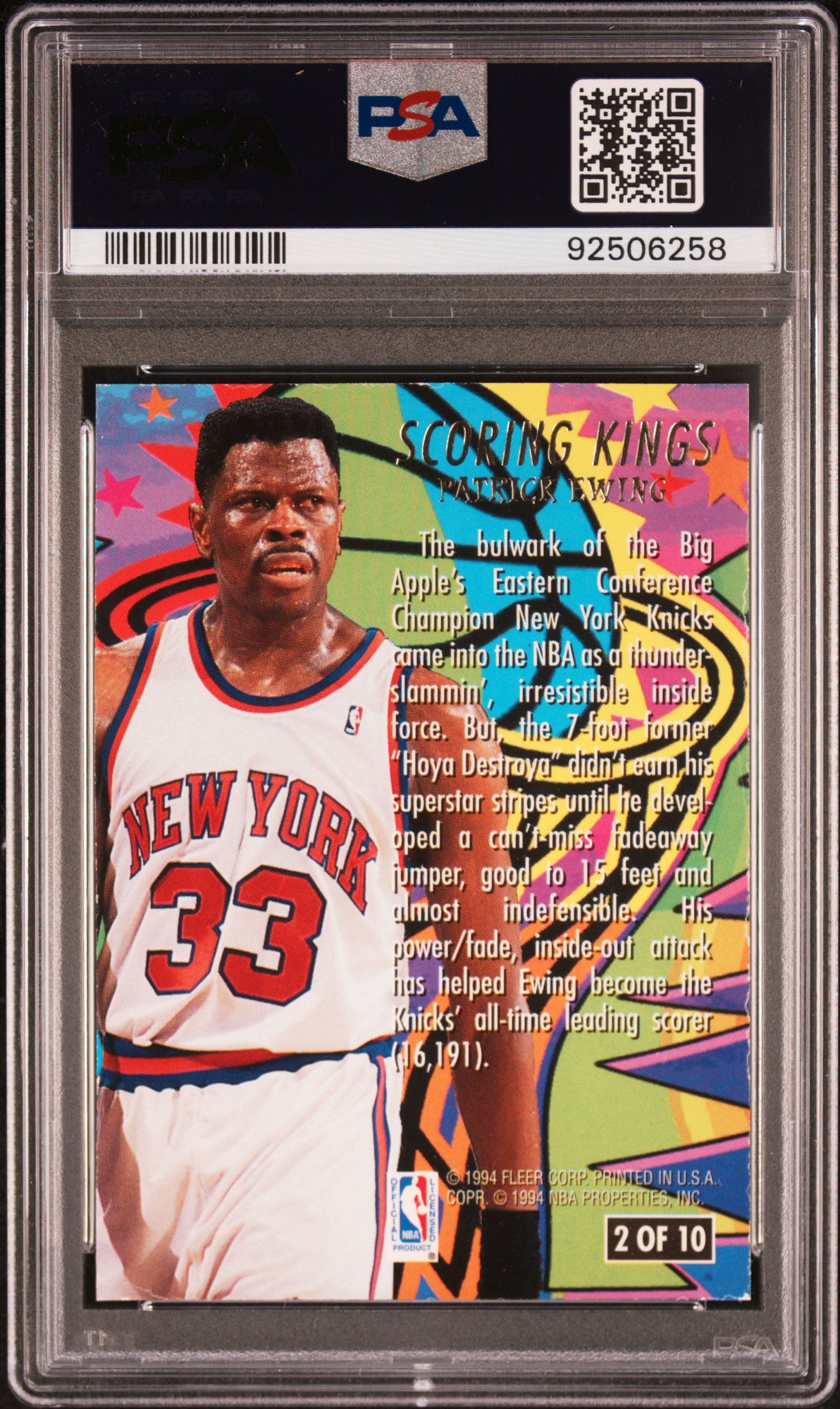 1994 Ultra Scoring Kings #2 Patrick Ewing Scoring Kings PSA 7