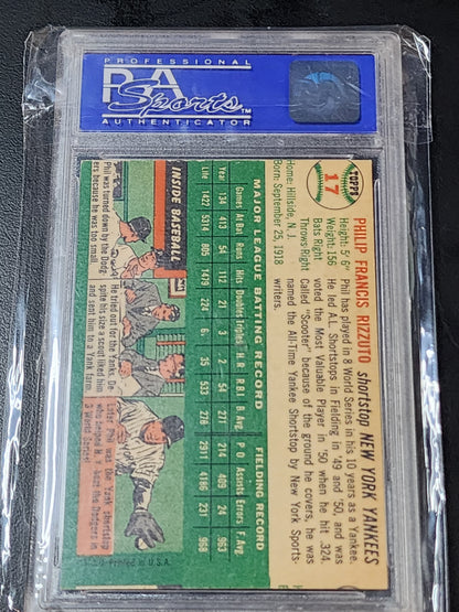 1954 Topps #17 Phil Rizzuto PSA 8