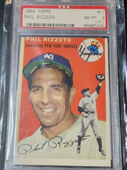 1954 Topps #17 Phil Rizzuto PSA 8