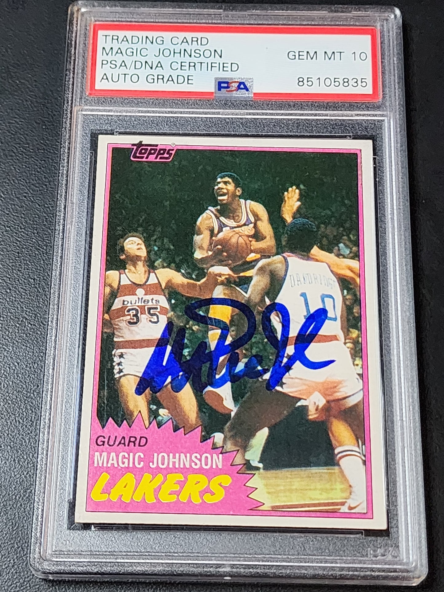 1981-82 Topps #21 Magic Johnson PSA 10 auto grade