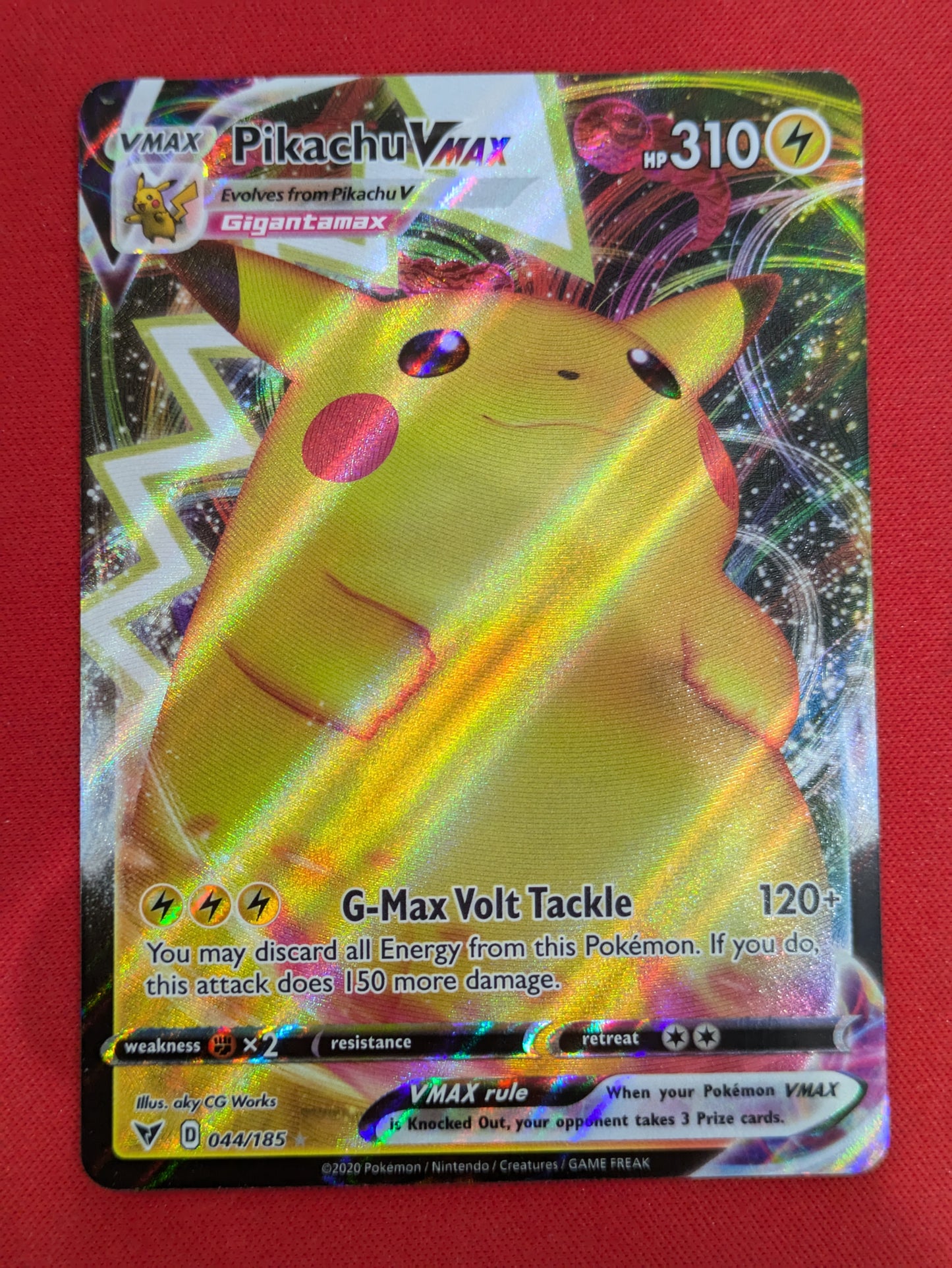 #044/185 Pikachu VMAX SWSH04: Vivid Voltage Ultra Rare nonsport