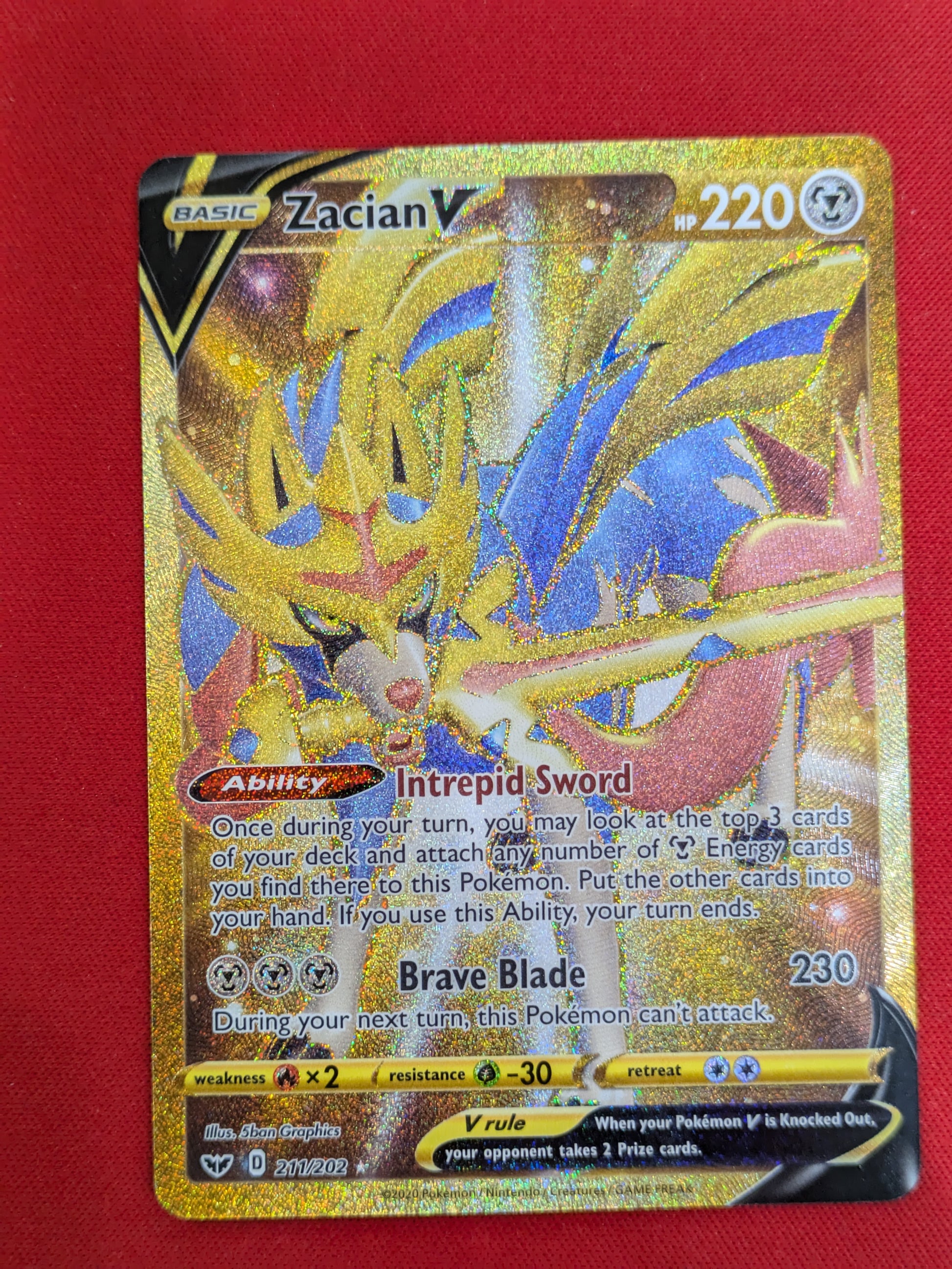 SWSH01: Sword & Shield Base Set #211/202 Zacian V (Secret)