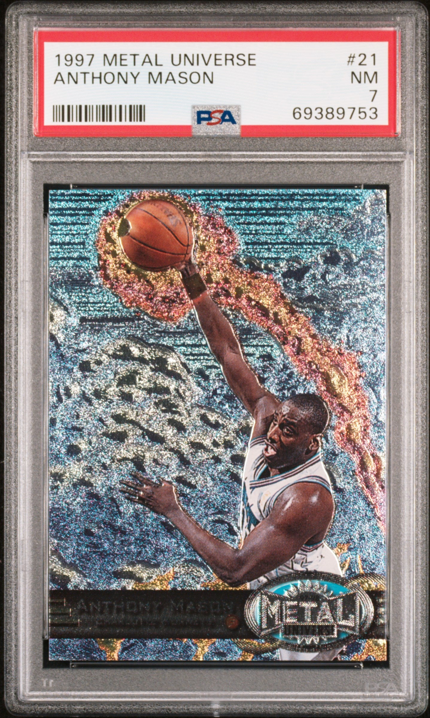 1997 Metal Universe #21 Anthony Mason PSA 7