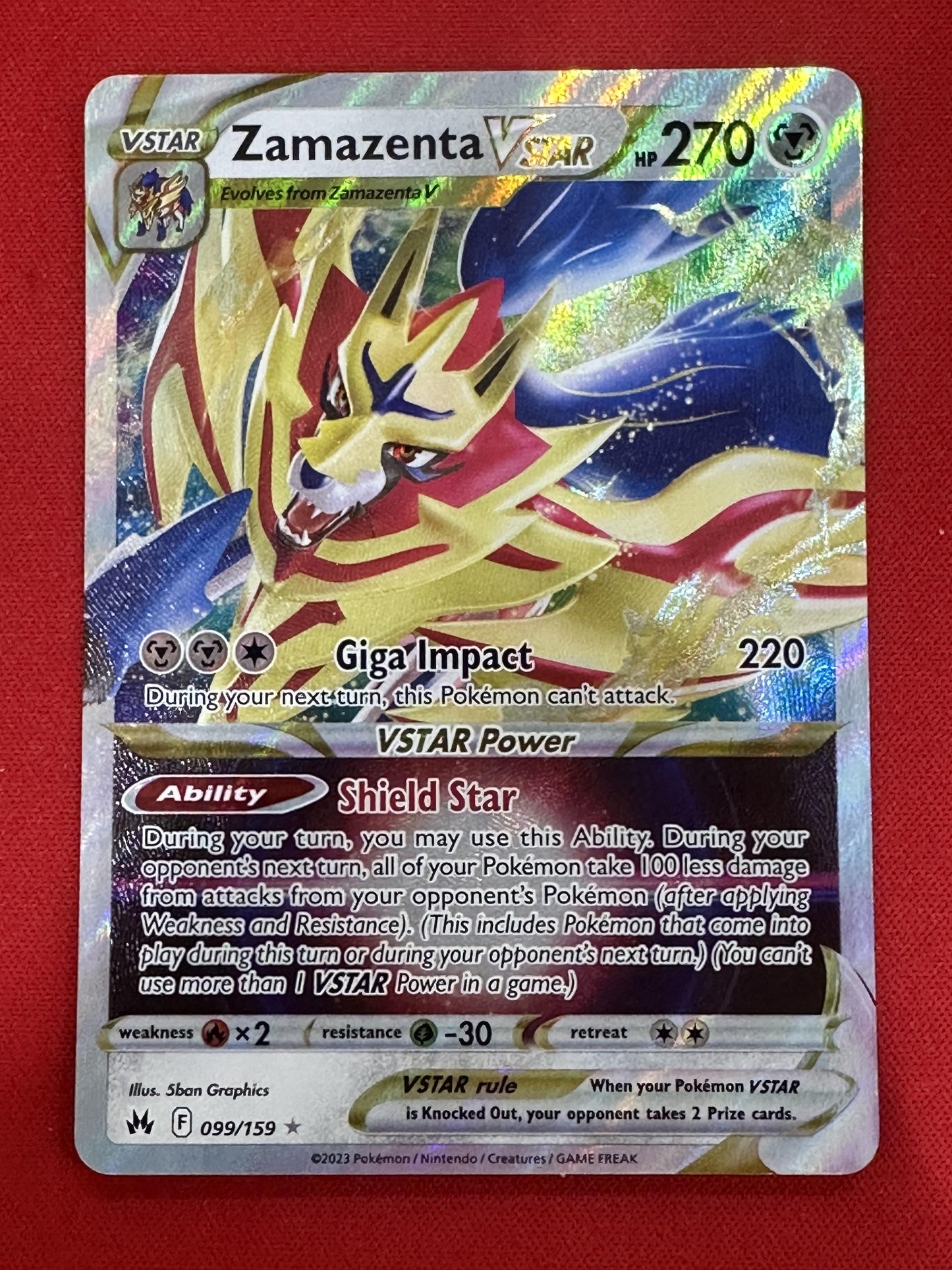 #099/159 Zamazenta VSTAR Crown Zenith