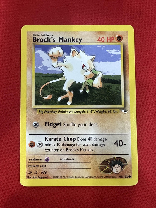 #068/132 Brock's Mankey (68) Gym Heroes