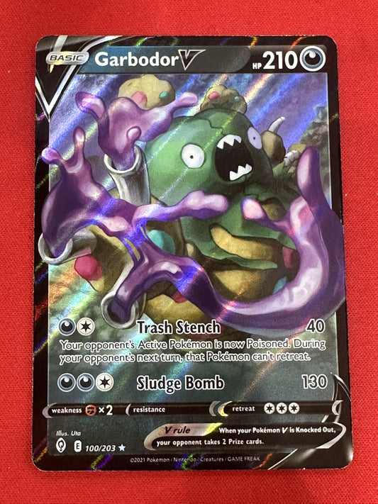 #100/203 Garbodor V SWSH07: Evolving Skies