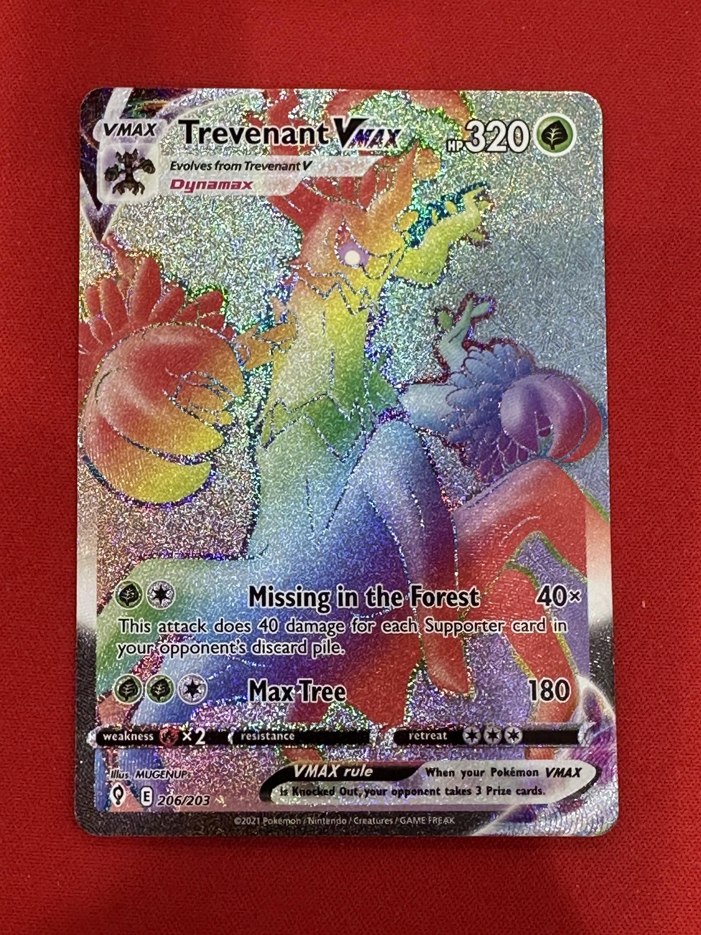 #206/203 Trevenant VMAX (Secret) SWSH07: Evolving Skies