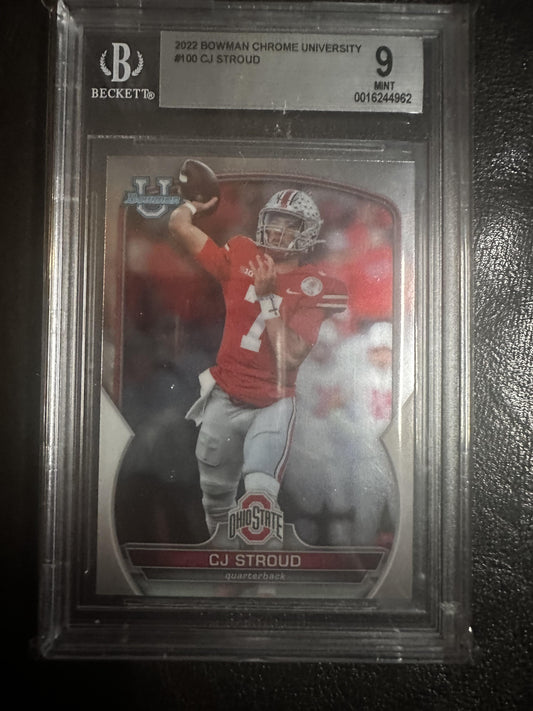 2022 Bowman University Chrome #100a C.J. Stroud BGS 9