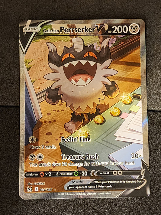 #184/196 Galarian Perrserker V (Alternate Full Art) SWSH11: Lost Origin