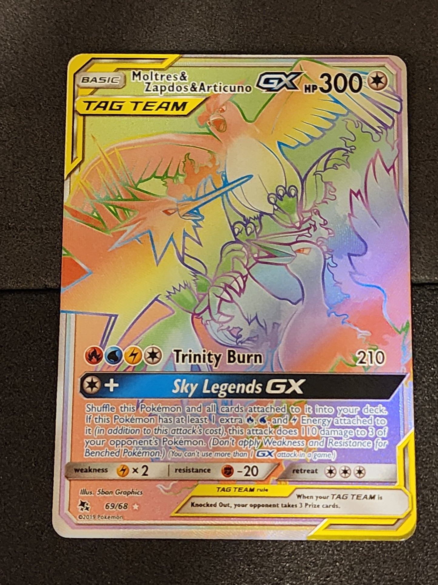 #69/68 Moltres & Zapdos & Articuno GX (Secret) Hidden Fates