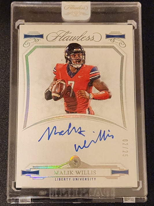 #GS-MWI Malik Willis 2022 Panini Flawless Collegiate Auto #/25 Rookie Gems