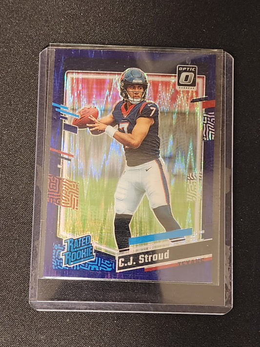 #244 C.J. Stroud 2023 Donruss Optic sports Purple Shock