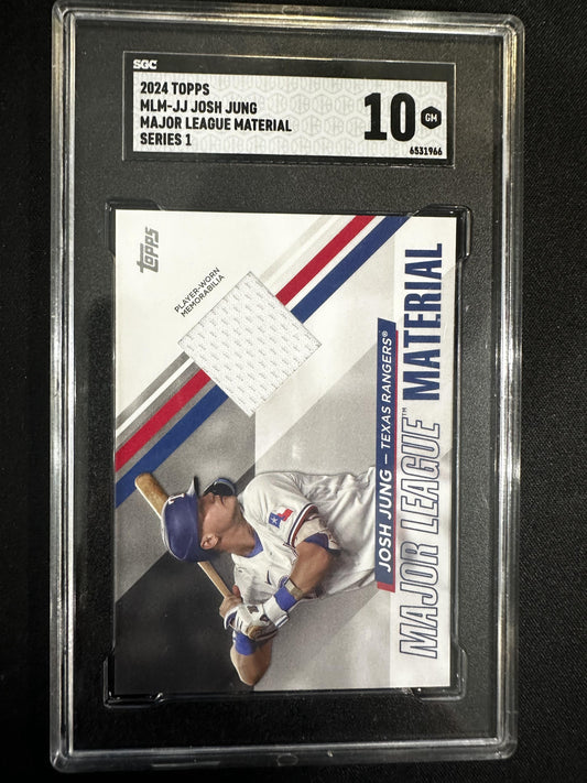 #MLM-JJ Josh Jung 2024 Topps SN,MEM 10 Texas Rangers GEM-MT sports