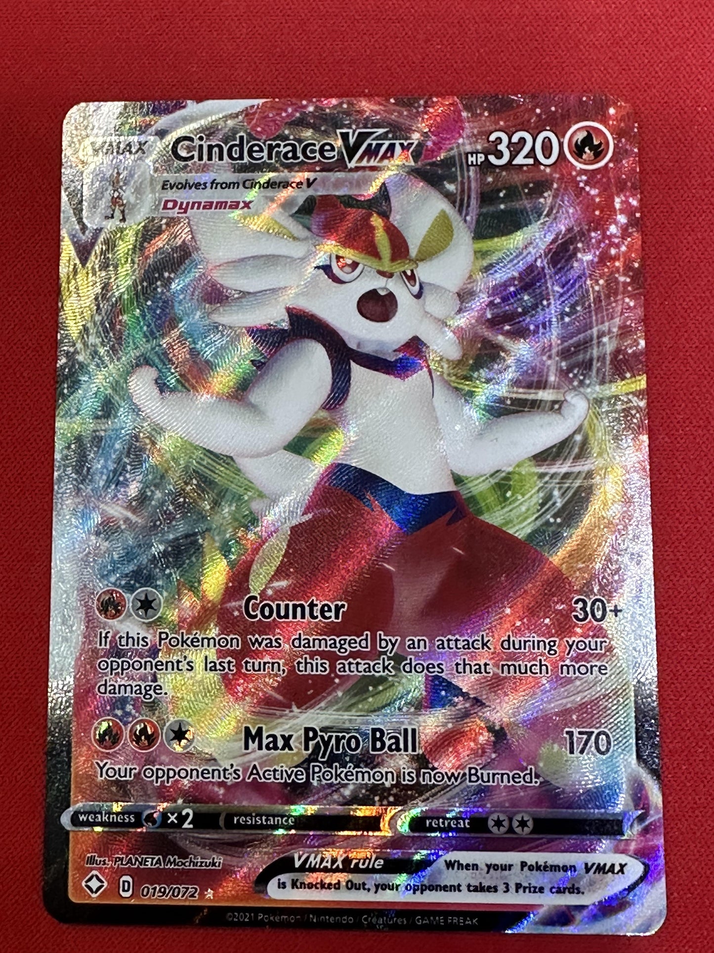 #019/072 Cinderace VMAX Shining Fates