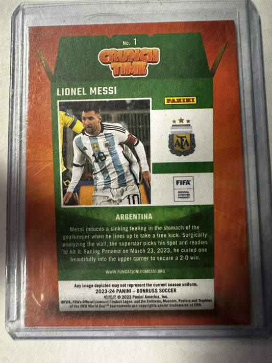 #1 Lionel Messi 2023-24 Donruss Argentina sports Crunch Time