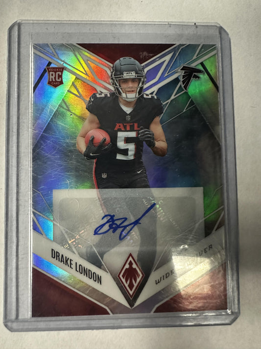 #107 Drake London 2022 Panini Phoenix Falcons Autographs Silver