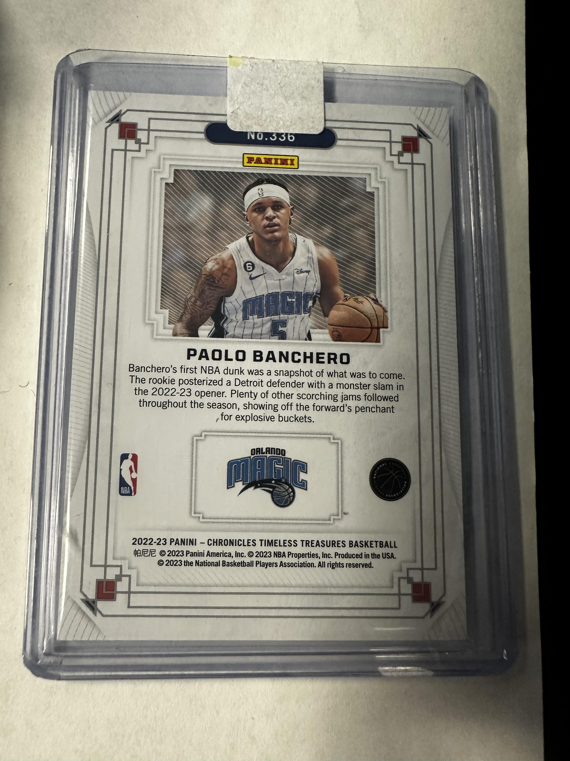 #336 Paolo Banchero 2022-23 Panini Chronicles SN #/99 Orlando Magic sports Blue