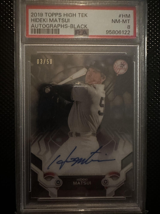 #HTA-HM Hideki Matsui 2019 Topps High Tek AU,SN Auto #/50Yankees High Tek Black