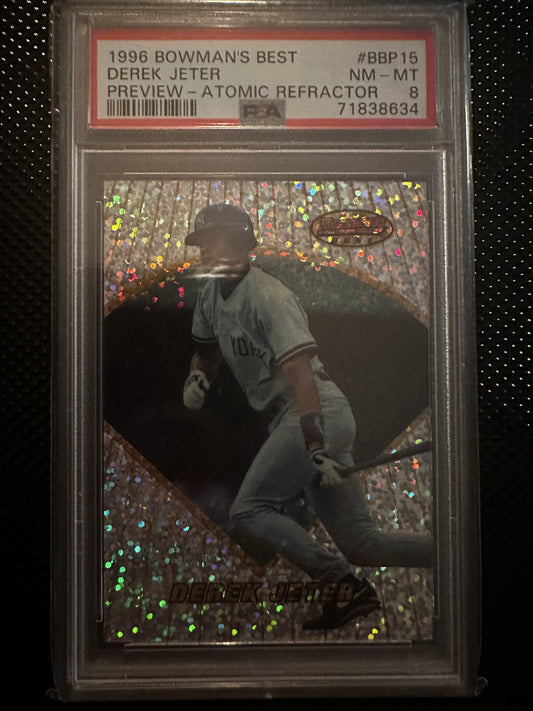 #BBP 15 Derek Jeter 1996 Bowman Yankees Bowman's Best Previews Atomic Refractors