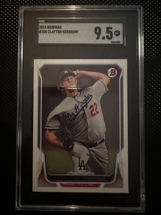 #100 Clayton Kershaw 2014 Bowman Los Angeles Dodgers sports